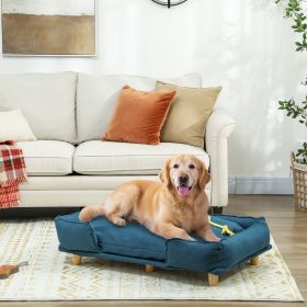 Dog Sofa Couch Bed with Washable Cushion for Large Dogs (Option: Blue-740x160x590 mm)
