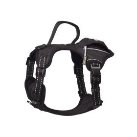 PETMARVEL High-Perfomance Tactical Dog Harness With Poop Bag Holder, No Pull Front Clip & Metal Buckles, Brown S (Option: Black-Small)