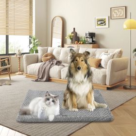 Premium Plush Dog Bed With Removable Washable Cover - All-Season Anti-Slip Pet Mat For Dogs & Cats, Indoor Outdoor Use In Crate, Kennel & Home - (Option: Gray)